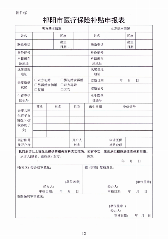 祁阳市关于发放生育补贴等有关事项的通知